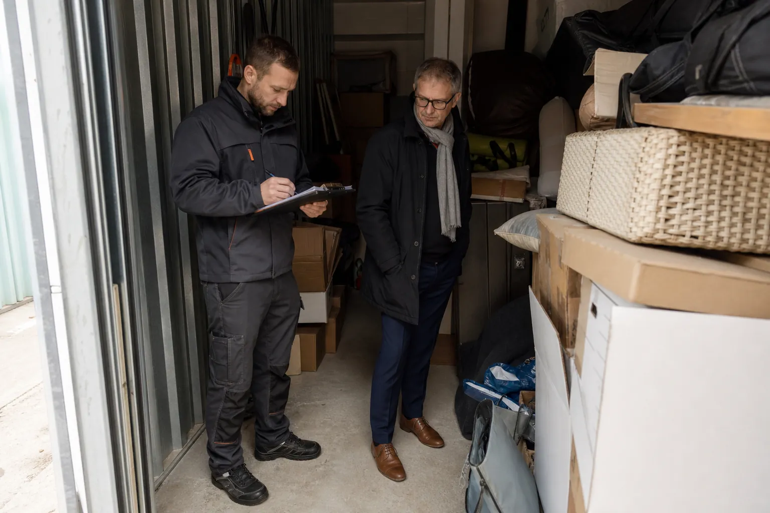 Visite d’un local encombré pour estimer le volume à évacuer